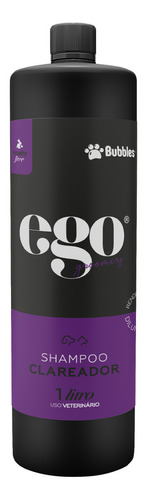 Ego Shampoo Clareador 1 Litro Para Pet Cães Gatos Bubbles Fragrância Extrato De Avelã