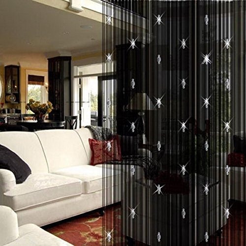 String Curtains Black Beads Curtain Doorway Tassel Curt...