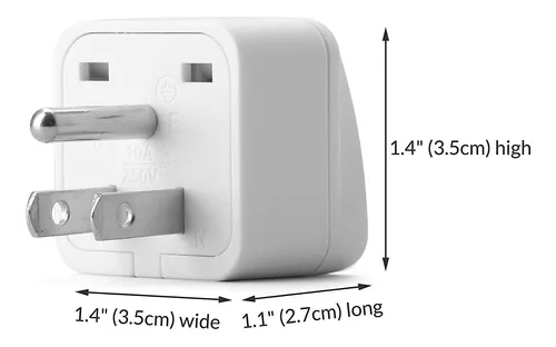 Adaptador de enchufe de Europa a EE. UU. Adaptador de enchufe Unidapt UK a  EE. UU., 2 cargador de pared USB 3 en 1, adaptador de enchufe de