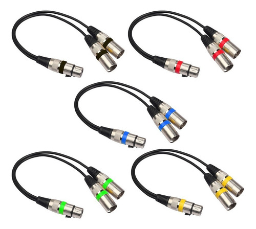 Cable Xlr-hembra A (2) Xlr-macho 0.3 Metros, 10 Piezas