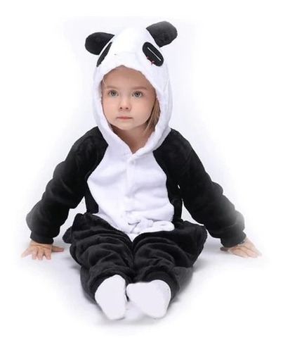 Imagen 1 de 5 de Pijama Kigurumi Polar Oso Panda Para Niños Y Niñas