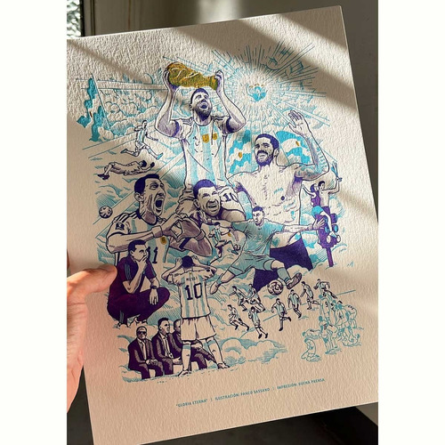 Imagen 1 de 6 de Póster Scaloneta, Ilustración De Panco Sassano
