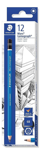 Juego De Lapices Staedtler Mars Lumograph 6b X12 Unidades