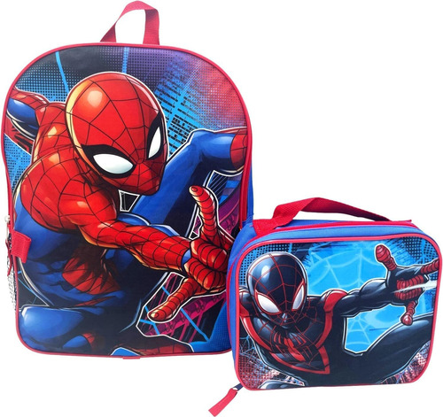 Mochila Niños Con Bolsa Almuerzo Fast Forward Spiderman