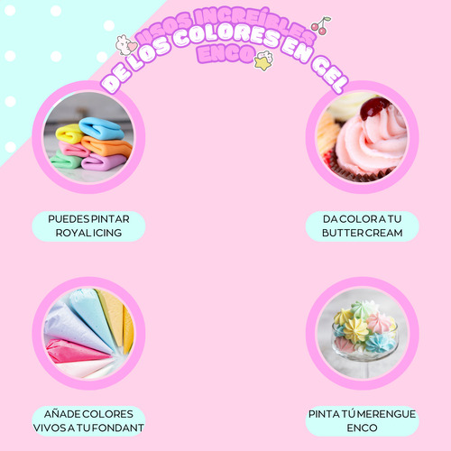 Colorante Neón En Gel Enco Comestible Kit 6 Colores