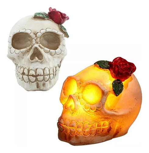 Lámpara Veladora Decorativa Con Forma De Calavera Halloween