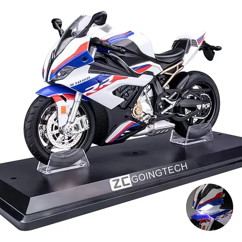 Moto Teledirigida A Escala 1/10 Con Humo, Luz Y Sonido – Velocidad 20 Km/h, Batería Li-ion 7.4V Incluida
