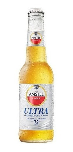 Kit 6un Cerveja Amstel Ultra Zero Glúten 275ml Low Carb