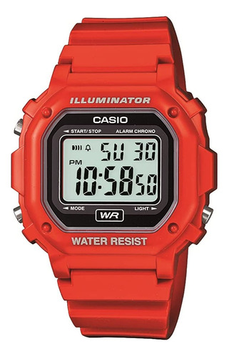 Reloj Unisex Casio F-108whc-4acf , Color Rojo