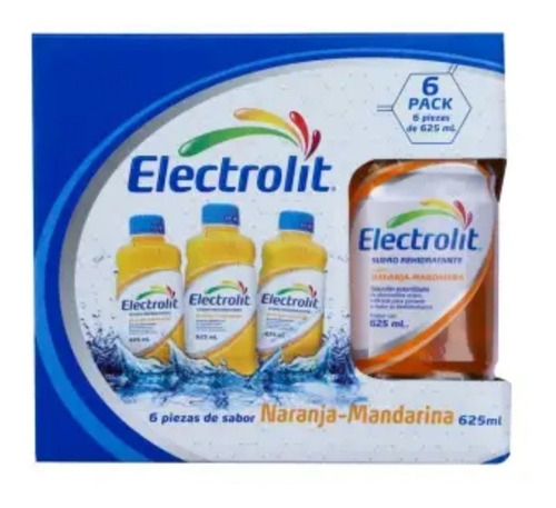 Electrolit Suero Rehidratante Naranja-mandarina 6 Pzas 625ml