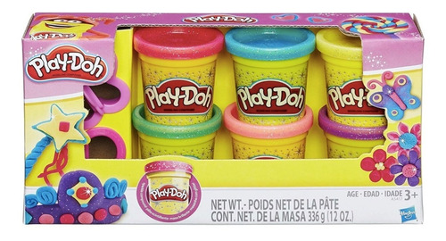 Play Doh Potes Brillantes Plastilinas. Original Hasbro