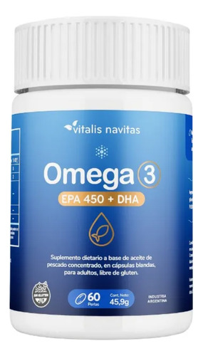 Suplemento en cápsula Vitalis Navitas Suplementos Omega 3