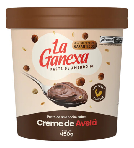 Pasta De Amendoim Creme De Avelã 450g - La Ganexa