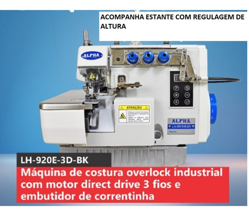 Overloque Com Embutidor Correntinhadirect Drive-alpha 220V