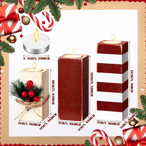 Decoraciones De Madera Para Velas De Navidad, Para Centro De