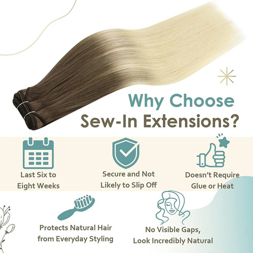 Extensiones Cabello Real 18in 105gr Balayage Blonde, Ash Blo