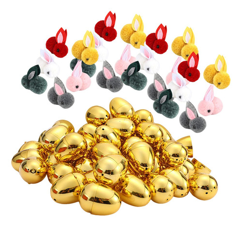 Cestas De Huevos De Pascua Dorados Para Rellenar, 24 Piezas
