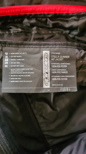 Chamarra Moto Mujer Ch - Alpinestar Gunner Stella Wp Negro Con Blanco Lisa Ch - S (Usado)