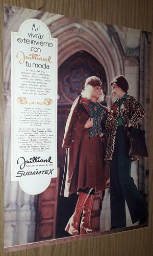 P699 Clipping Publicidad Tapados Telas Juilliard Año 1975 (Usado)