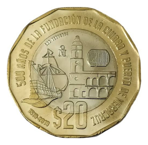 Moneda De 20 Puerto De Veracruz 