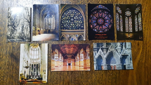 Lote 8 Postales Francia Beauvois París Reims Catedral Bl Y N