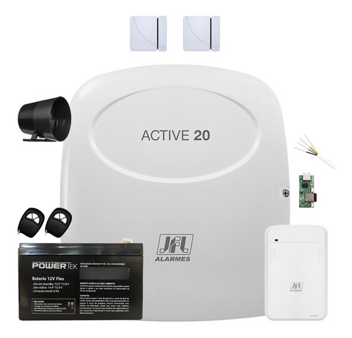 Kit Alarme Active 20 Ethernet Com Sensores Magnetico Sem Fio