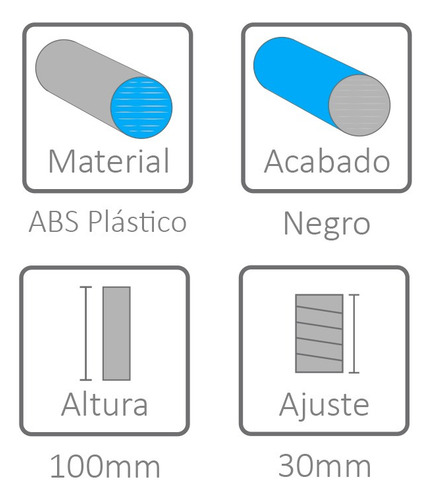 Pata Niveladora Para Zoclo Bajo Cocina (100pz) Negro