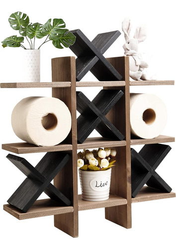 Soporte De Rollo De Papel Higiénico Tic Tac Toe Hecho A Mano