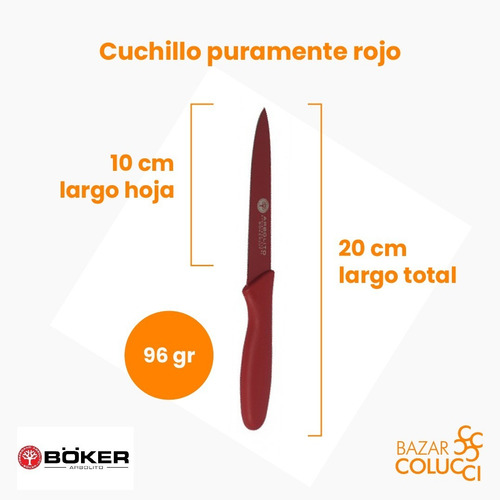 Cuchillo Oficio Rojo, Arbolito - Bazar Colucci