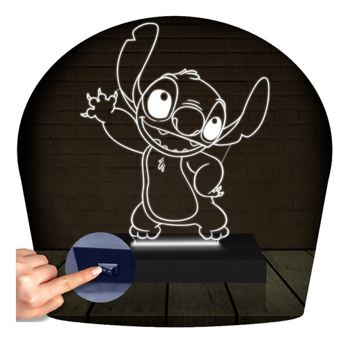 Luminária Led 3d Dia Das Mães Lilo Stitch Abajur
