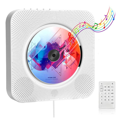 Reproductor De Cd De Pared Con Bluetooth, Radio Fm, Usb, Aux