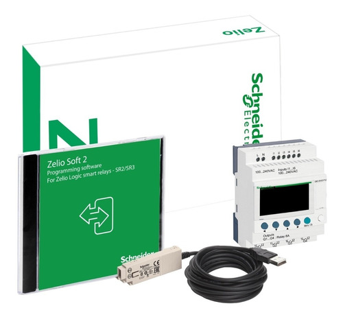 Zelio Logic Kit (sr3b101fu+soft+cable) Schneider Sr3packfu