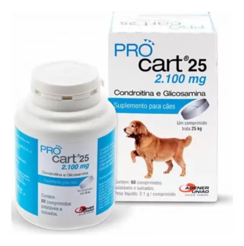 Procart 25 Condroitina E Glicosamina 60 Comp Cães Procart