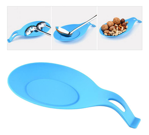 5 Soporte De Silicona Para Utensilios De Cocina Azul