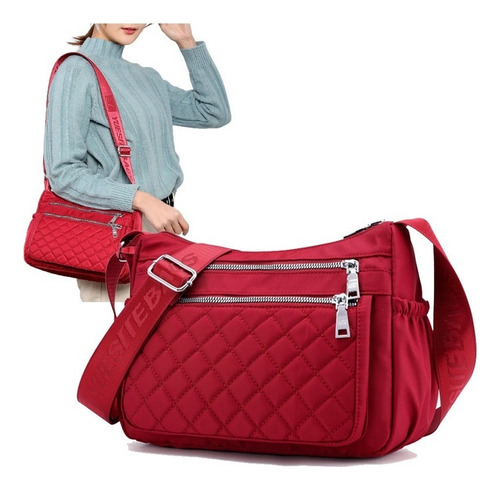 Bolsa De Ombro Feminina De Nylon Impermeable Bolsa Crossbody