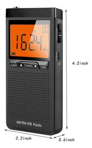 Radio Portátil Am Fm Mini Radio Estéreo De Bolsillo Para Gim