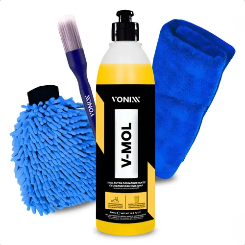 Kit Lavagem Automotiva Vonixx: Shampoo Desengraxante, Luva e Pano...