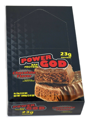Barras Con Proteína Power God, 23g De Proteína C/u Chocolate