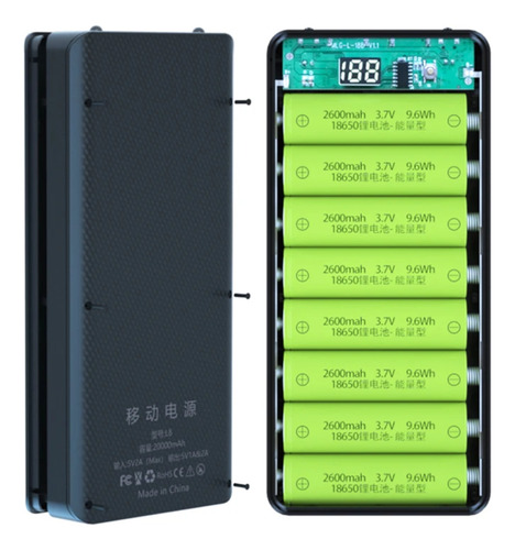 Case Powerbank Usb Para Colocar Até 8 Baterias 18650