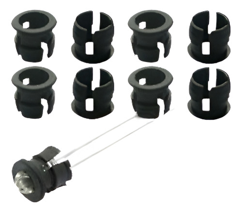 U.s. Stock 50 Piezas 8mm Negro Plástico Led Clip Estuche Taz