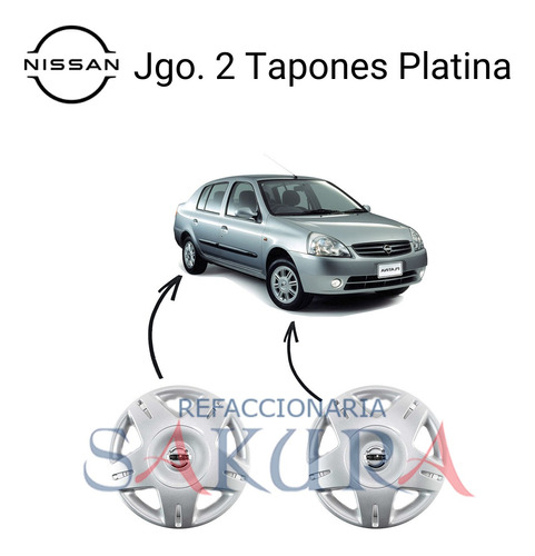 Tapones Rueda 2 Pcs Nissan Platina 2011 Original