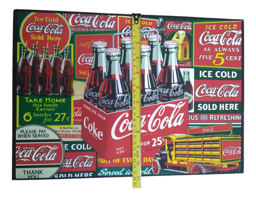 Six Coca Cola Vintage Envase Cuadro Cartel Bar Cantina G77