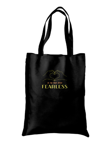 Bolsa Tote Bag Gabardina Bolsillo Bordado Fearless Taylor S