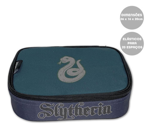 Estojo Baú Box Harry Potter Sonserina Verde