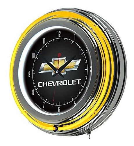 Chevrolet Chrome Double Ring Neon Clock 14