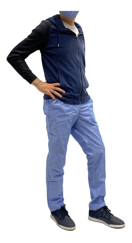 Pantalón Casual F&f Light Blue + Tapaboca Bicapa Onpants