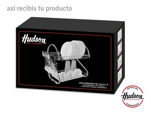 Imagen 8 de 10 de Secaplatos Escurridor Hudson Acero 2 Pisos Con Bandeja