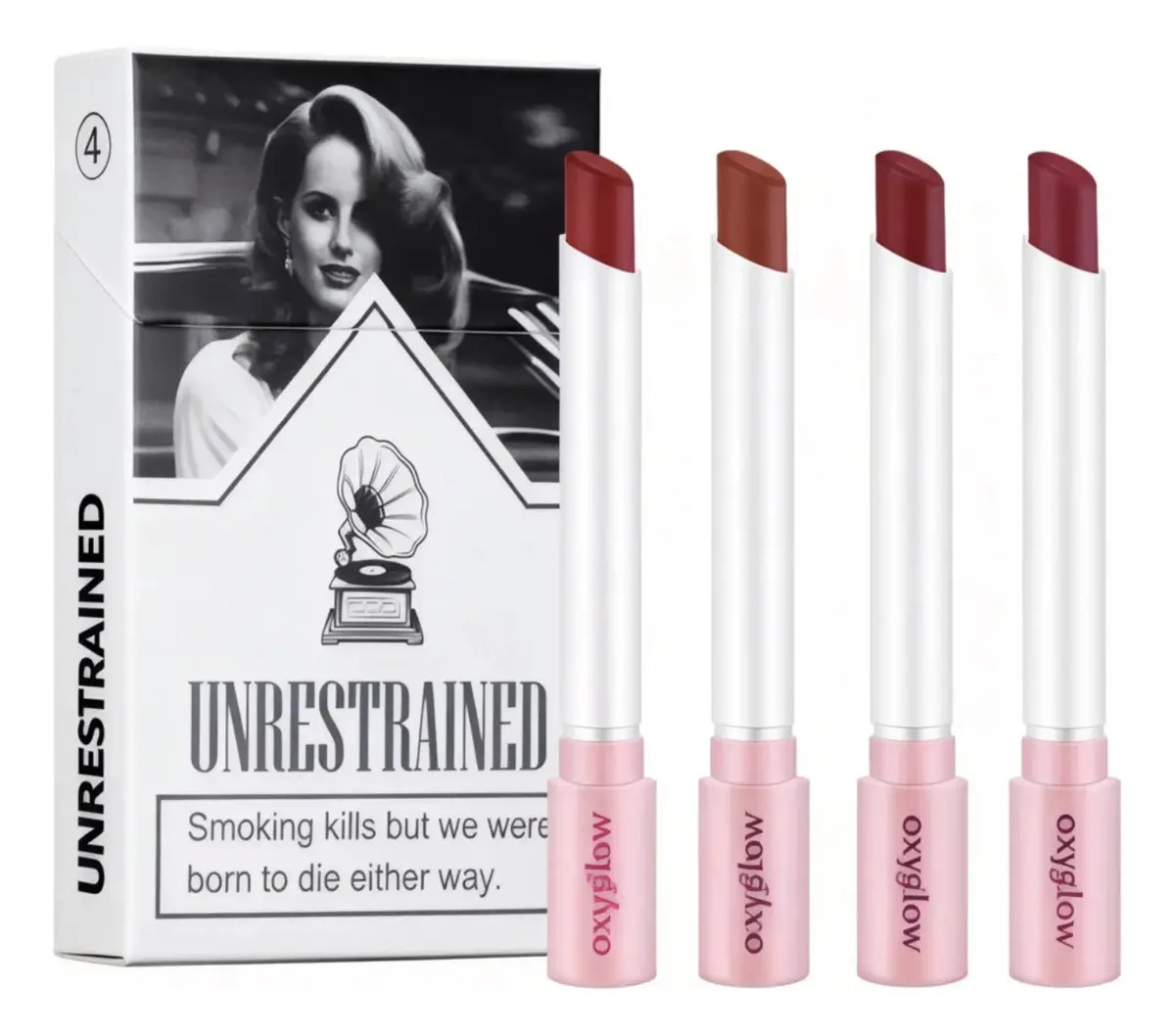 Juego de lápiz labial Lana del rey lipgloss de cigarrillom mate de 4 colores
