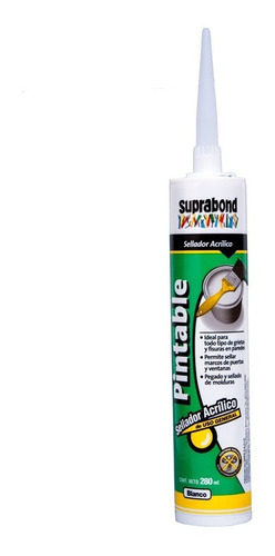 Sellador Acrilico Pintable Blanco 280ml En Cartucho