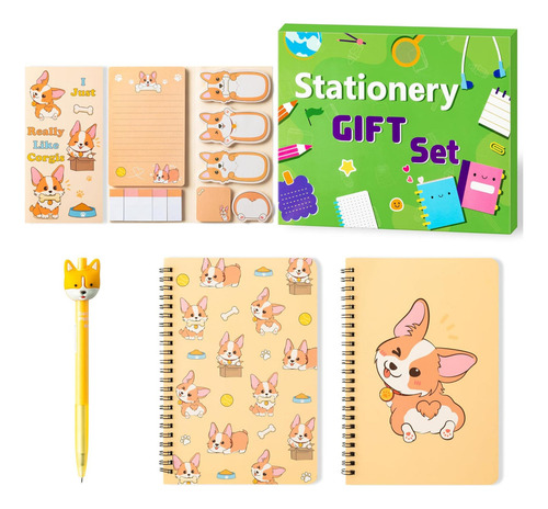 Juego De Cuadernos Y Papelería Xqumoi Corgi Sticky Note A5